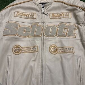 Scott Men's White Leather Racing Jacket